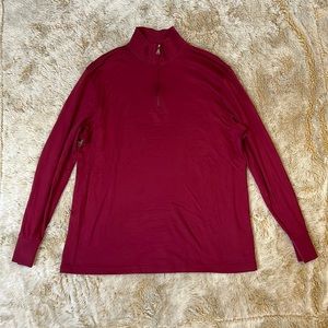 Red men’s quarter zip cotton shirt!